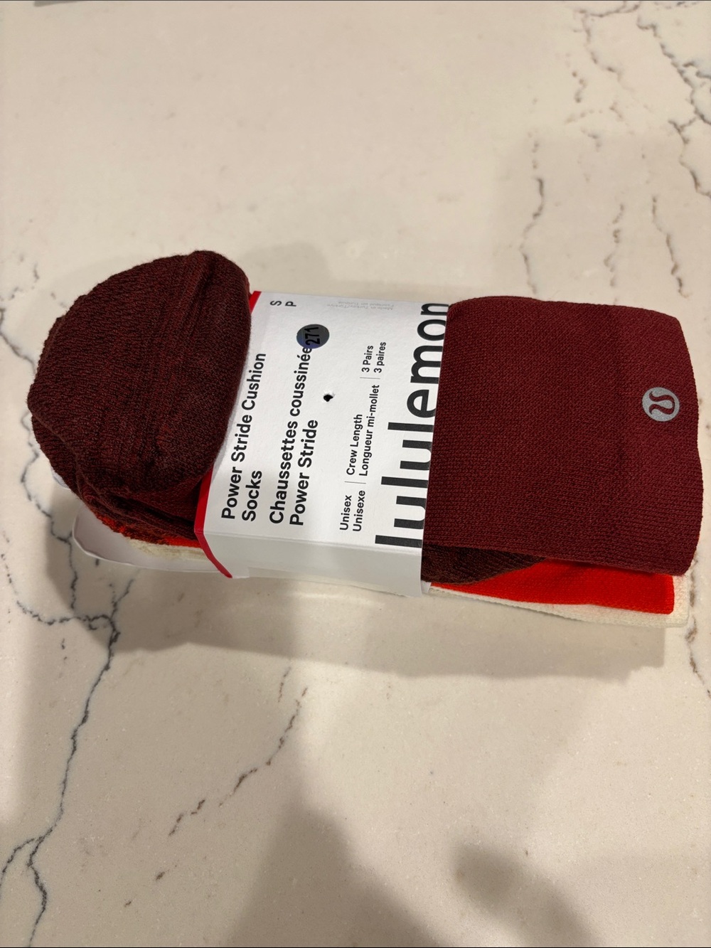 lululemon Power Stride Cushion Crew Socks Set (3) Small NWT